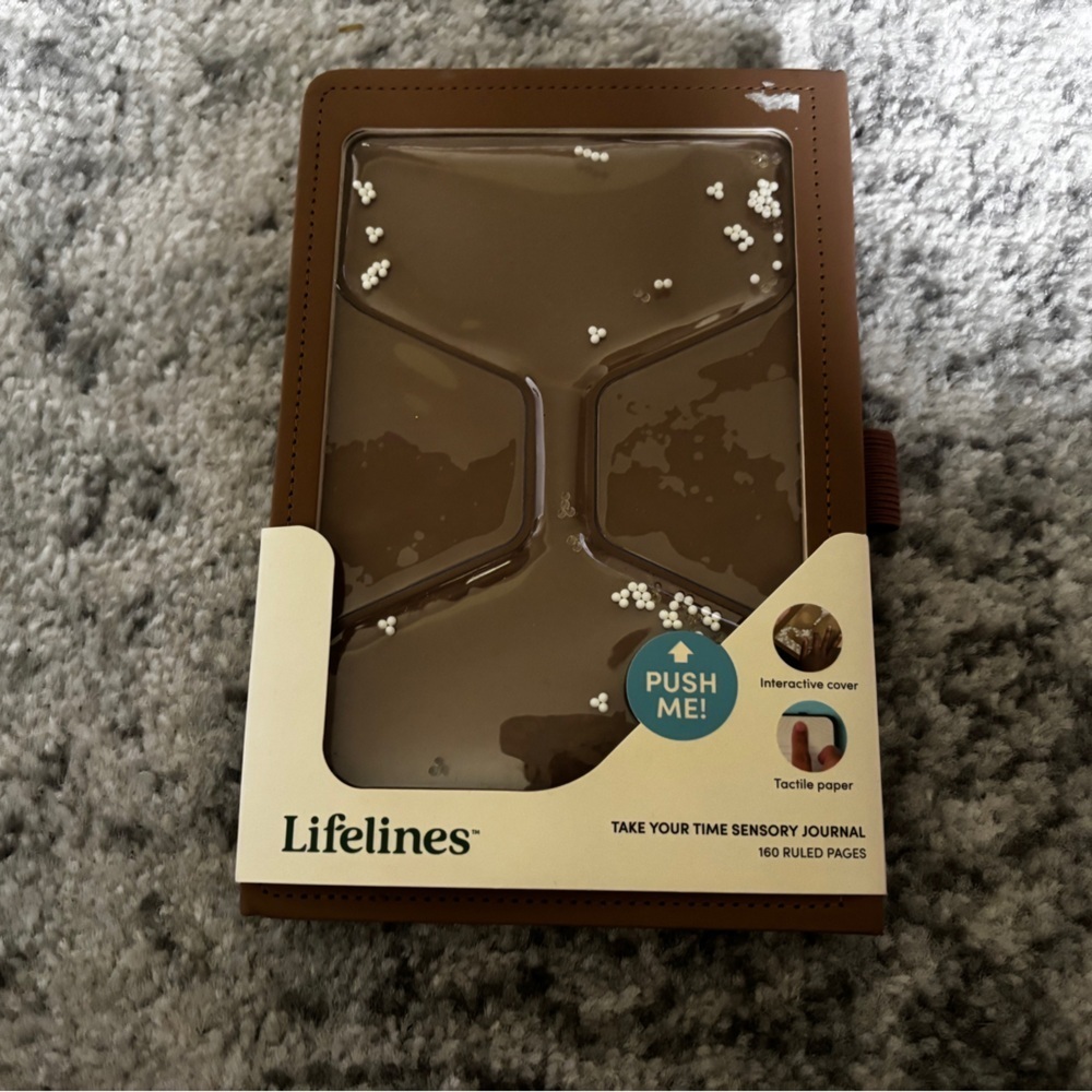 NWT Lifelines Take Your Time Sensory Journal Brown Interactive Cover 160 Pages
